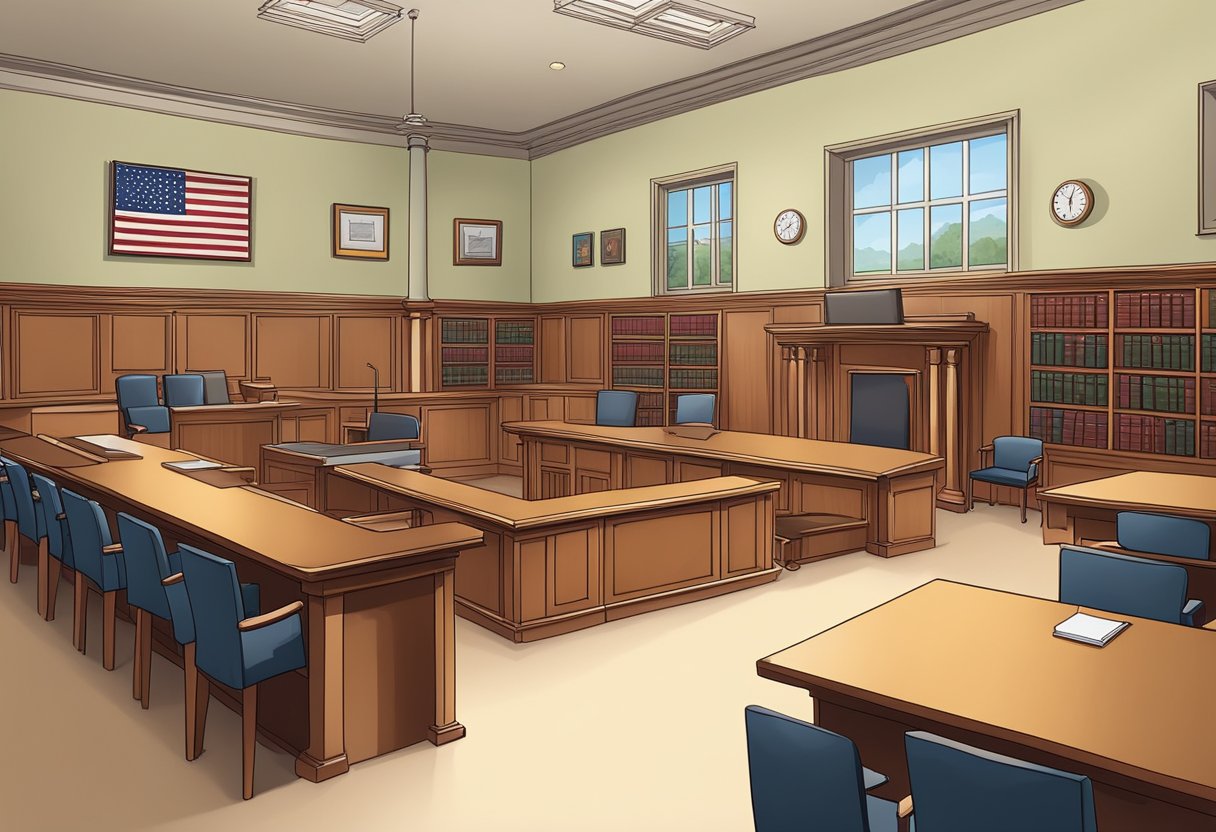 The Importance of Providing Accommodations in Assessments: Ensuring Fairness and Accessibility accommodations,Accommodations in assessments LearningMole A courtroom with a judge's bench, lawyers' tables, and a witness stand. A large bookshelf with legal codes and policies. Signs indicating accommodations for disabilities