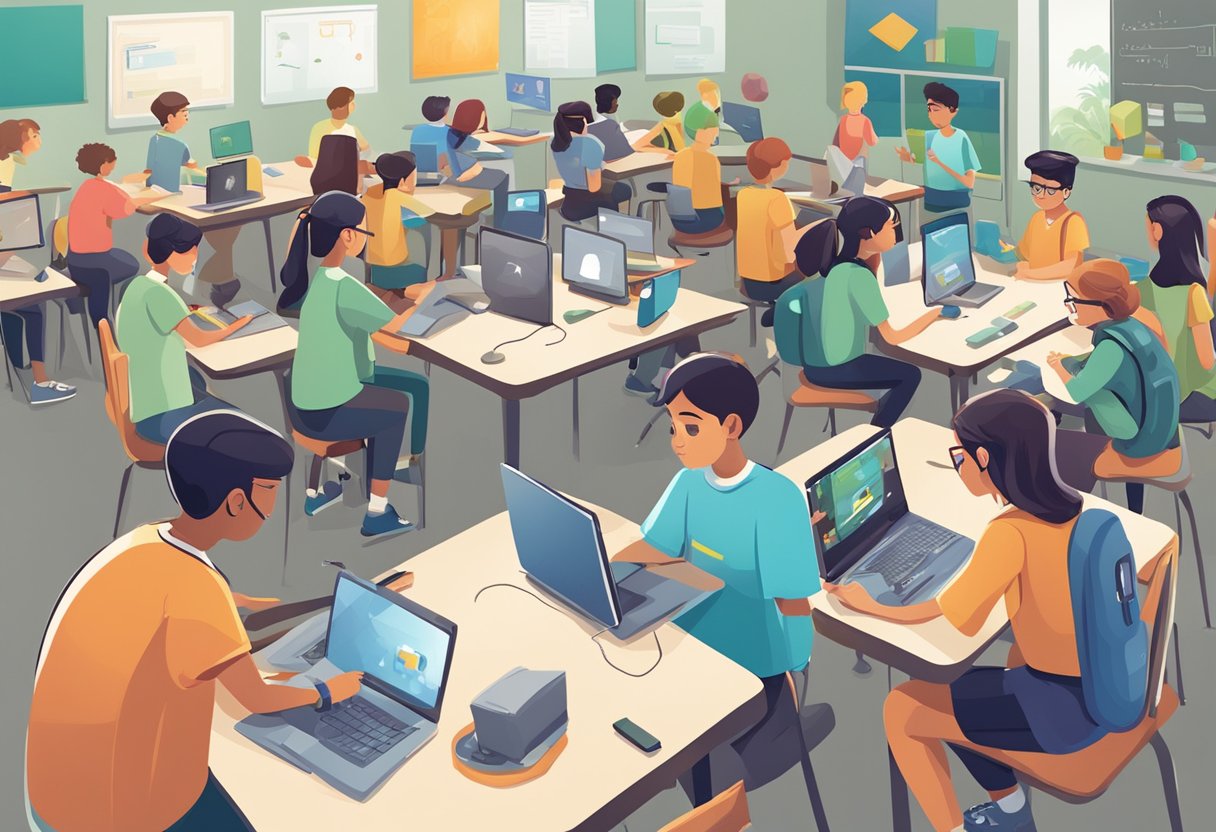 Using Game-Based Learning to Enhance Educational Outcomes: A Modern Approach game-based,game-based learning LearningMole Students engaged in interactive games, showing increased focus and problem-solving skills. Digital devices and educational materials are incorporated into the learning environment