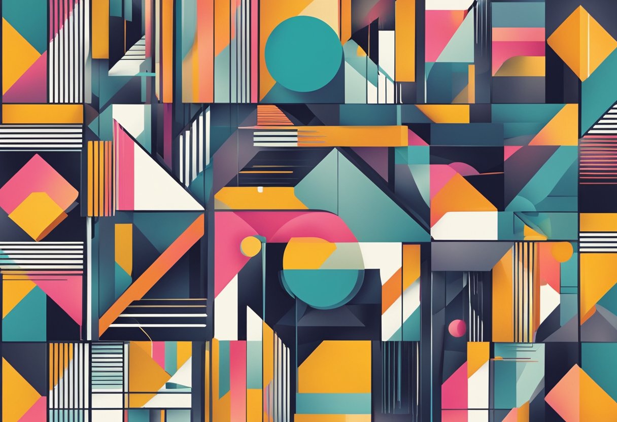 The Basics of Graphic Design: A Kid-Friendly Guide to Creative Visuals graphic design LearningMole A colorful palette of shapes and lines arranged in a balanced composition, with emphasis on contrast and hierarchy, creating a dynamic and visually engaging design