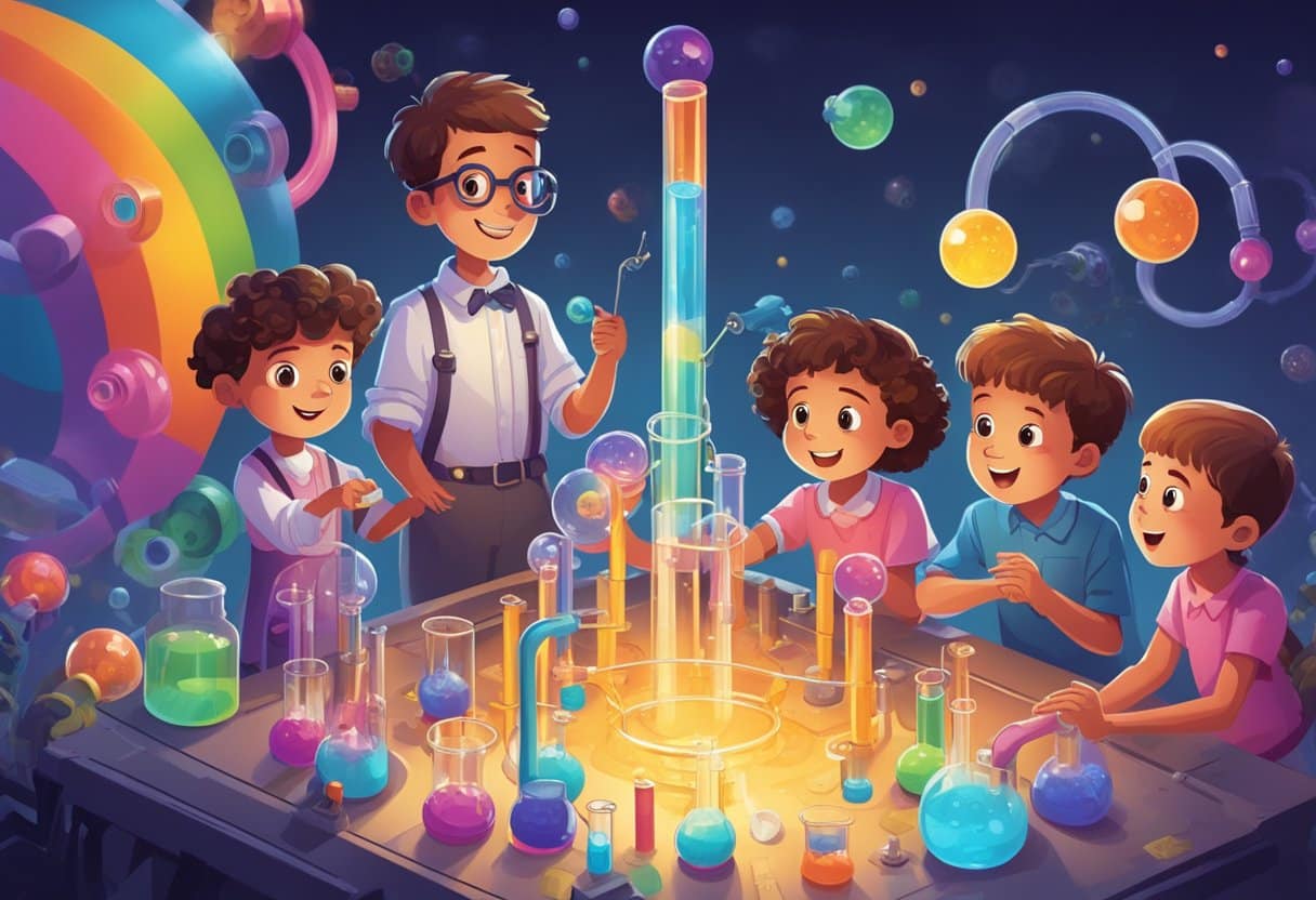 Activities that Make Kids Wonder and Ponder: Engaging Young Minds wonder, child LearningMole Children gather around a bubbling science experiment, wide-eyed and curious. A maze of colorful tubes and gears captivates their attention, sparking wonder and excitement