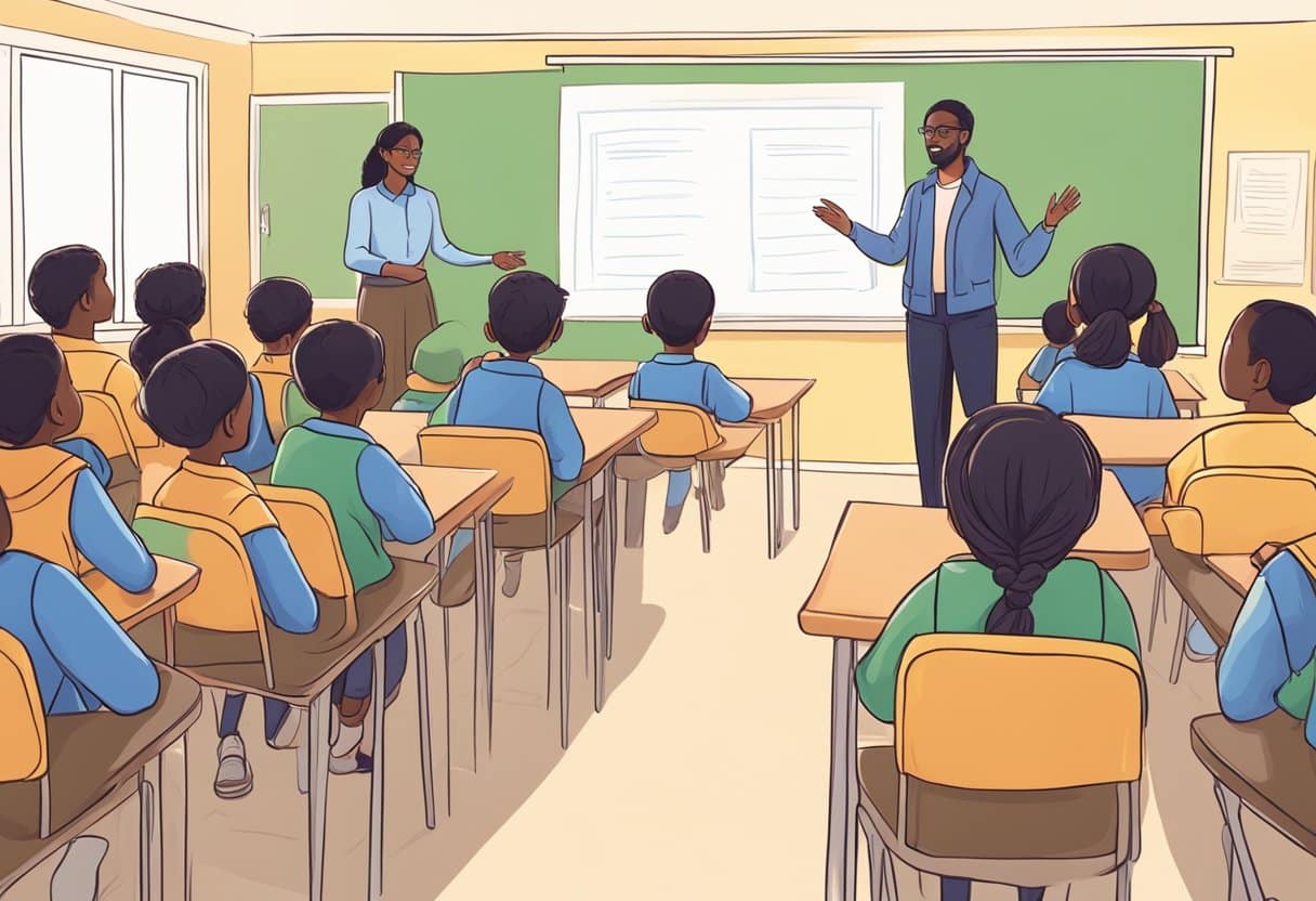 Classroom Management Strategies for Students with Oppositional Defiant Disorder: Effective Approaches for Teachers Oppositional Defiant Disorder, ODD LearningMole A teacher stands calmly in front of a group of students, using clear and firm instructions. Visual aids and a structured routine support positive behavior