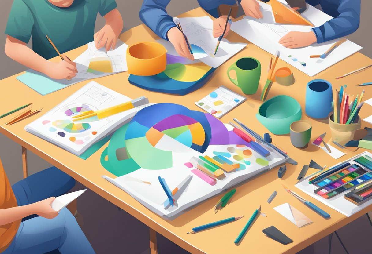 Assessing Student Learning Through Art and Creative Projects: Measuring Creativity and Understanding creative project, creativity, artwork, assessment LearningMole Students creating art and creative projects in a classroom setting, with various materials and tools spread out on tables