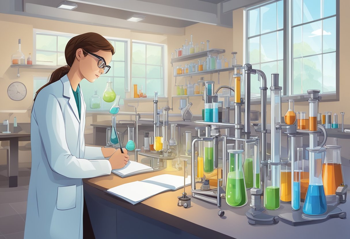 Assessing Student Learning Through Science Experiments and Labs: Effective Strategies for Educators Science experiment,science LearningMole A laboratory with science equipment, beakers, test tubes, and lab coats. A student conducting experiments, writing observations, and analyzing data