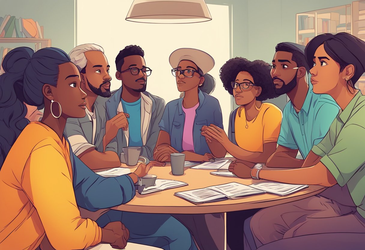 Role-Playing Complex World Issues: Engaging Methods for Global Understanding Role-play LearningMole A group of diverse characters engage in intense discussions, expressing a range of emotions, while navigating complex world issues in a vivid, dynamic setting