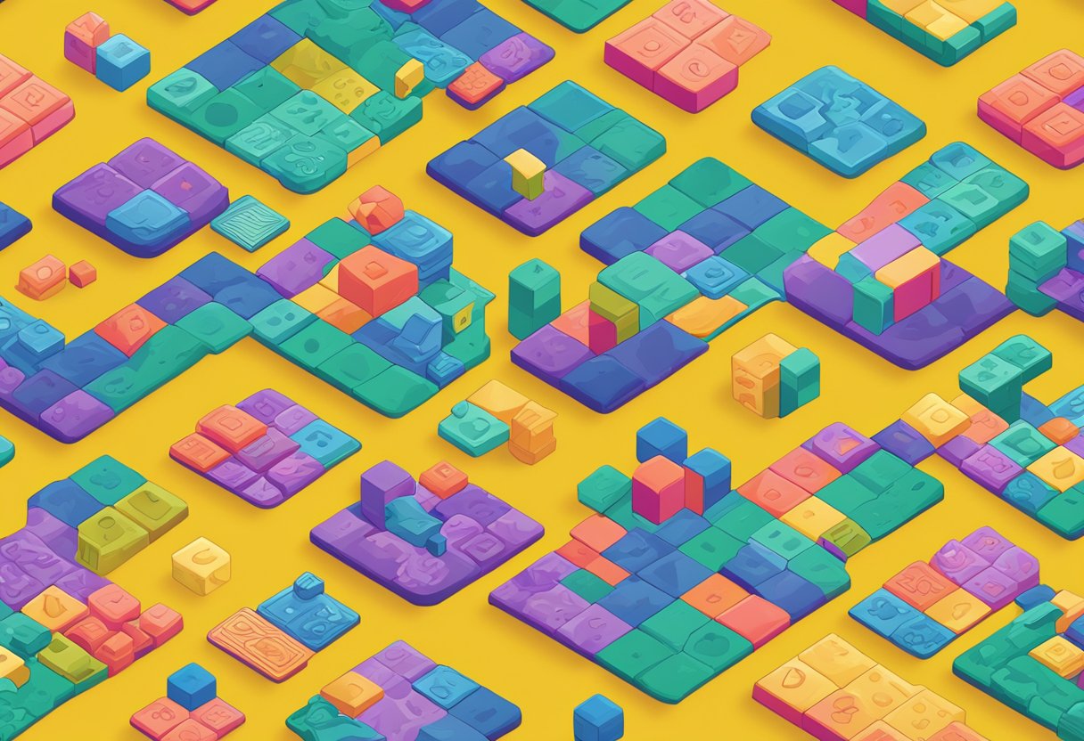 Quick Maths Challenges for Busy Brains: Engage Your Mind in Minutes Maths Challenges, Maths LearningMole A table covered in logic puzzles, math games, and brain teasers. Bright colors and bold patterns draw the eye to the array of challenges