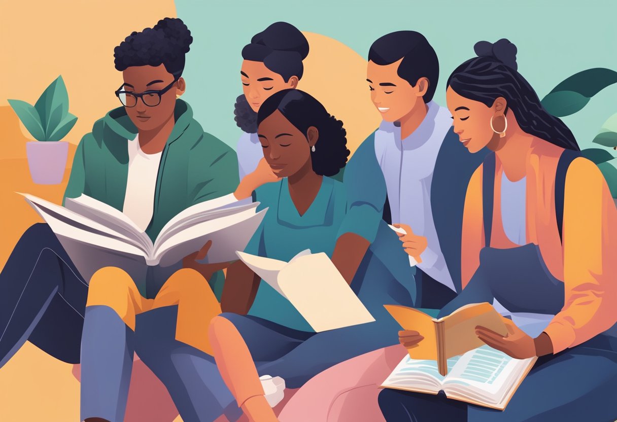Recognising Biases in Everyday Information: A Quick Guide to Staying Informed Biases LearningMole A diverse group of people engaged in conversations, reading various sources, and critically evaluating information for biases in a modern setting