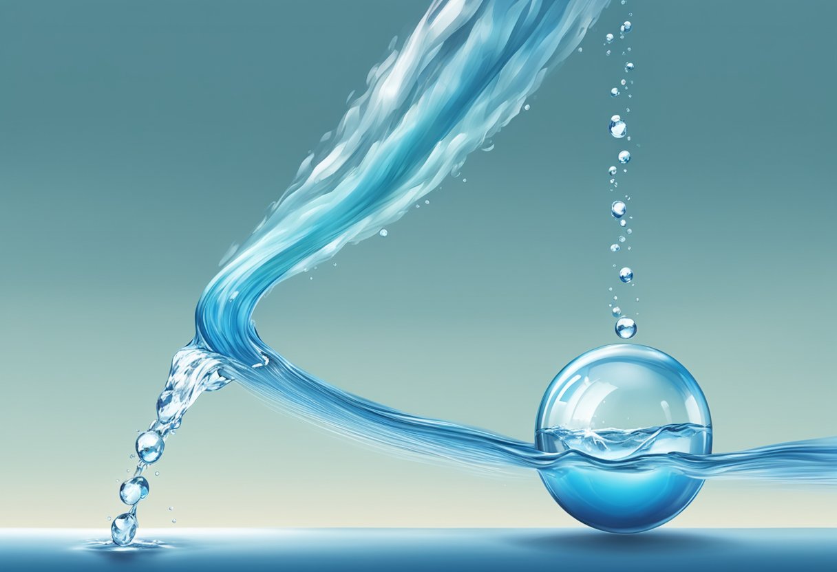 A stream of water flows through a narrow tube, creating a pressure difference and causing a nearby ball to levitate
