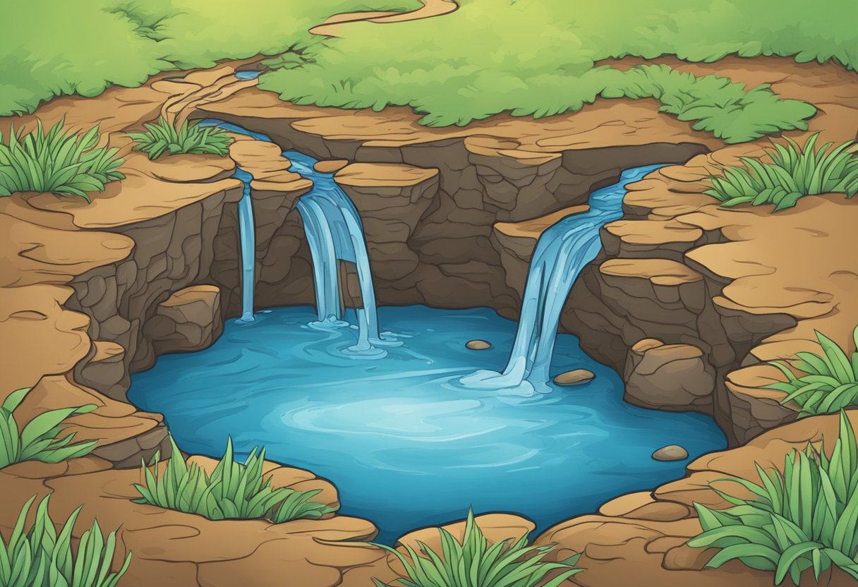 Teaching the Water Cycle: Interactive STEM Activities for Engaging Young Minds water cycle LearningMole Water seeping through soil, trickling into underground streams, and eventually emerging as springs