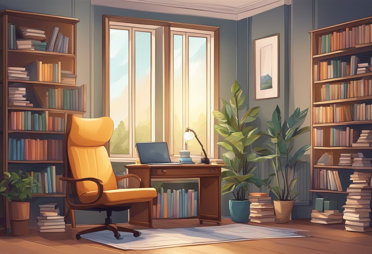 Printable Reading Comprehension Activities for Boosting Literacy Skills Printable Reading Comprehension Activities,Literacy Skills,activities LearningMole A cozy, well-lit room with a comfortable chair, a bookshelf filled with books, and a desk with pens and paper