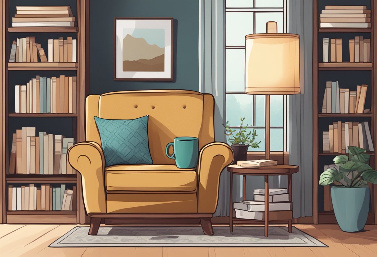 Printable Reading Comprehension Activities for Boosting Literacy Skills Printable Reading Comprehension Activities,Literacy Skills,activities LearningMole A cozy reading nook with a bookshelf, a comfortable chair, and a side table with a lamp and a mug of hot cocoa