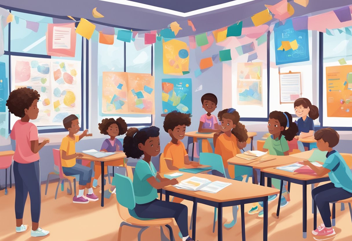 Primary Education Social-Emotional Learning Resources: Supporting Children Social-Emotional Learning,primary education,resources LearningMole A classroom setting with diverse students engaging in SEL activities and discussions, surrounded by colorful posters and resources on social-emotional learning