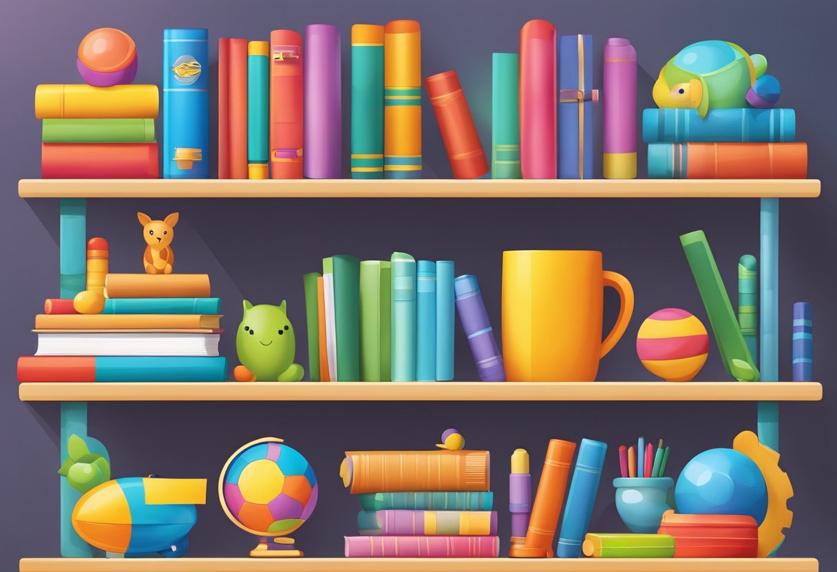 Educational Resource Toolkit for Supporting Primary Parents Educational Resource,Toolkit,Primary LearningMole A colorful assortment of educational toys, books, and interactive games displayed on a shelf with a bright and inviting backdrop