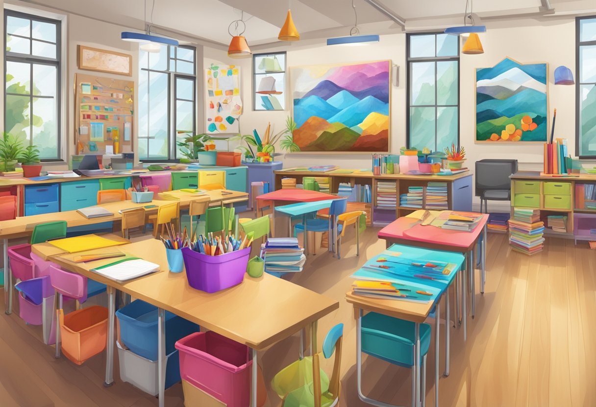 Case Studies: Successful Arts and Crafts Projects in Schools Arts and crafts projects,education LearningMole A classroom filled with colorful art supplies and finished arts and crafts projects displayed on the walls and tables