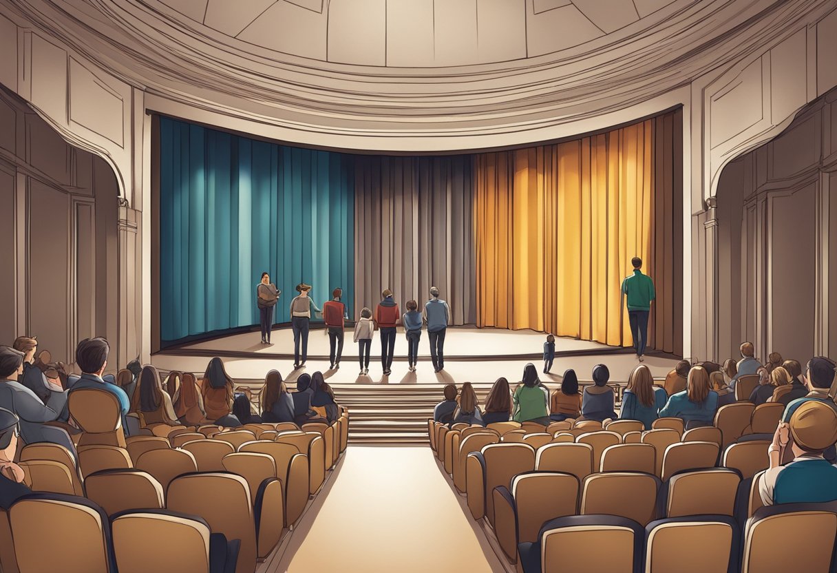 Exploring New Trends in Performing Arts Education Performing art LearningMole A modern theater with various students engaging in diverse forms of performing arts education, showcasing new trends and techniques