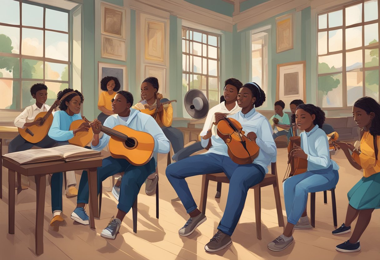 How Performing Arts Support Cross-Curricular Learning performing arts,arts LearningMole A group of students engage in a collaborative project, combining music, dance, and visual arts to explore historical and cultural themes (Performing Arts)