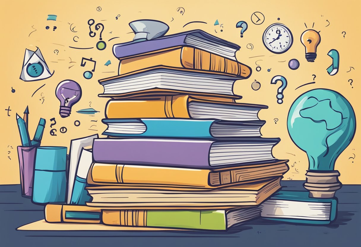 Free Printable Educational Resources: Top Activities educational resources,printable resources,resources LearningMole A stack of paper with educational images and symbols, surrounded by question marks and a sense of curiosity (Free Printable Educational Resources)