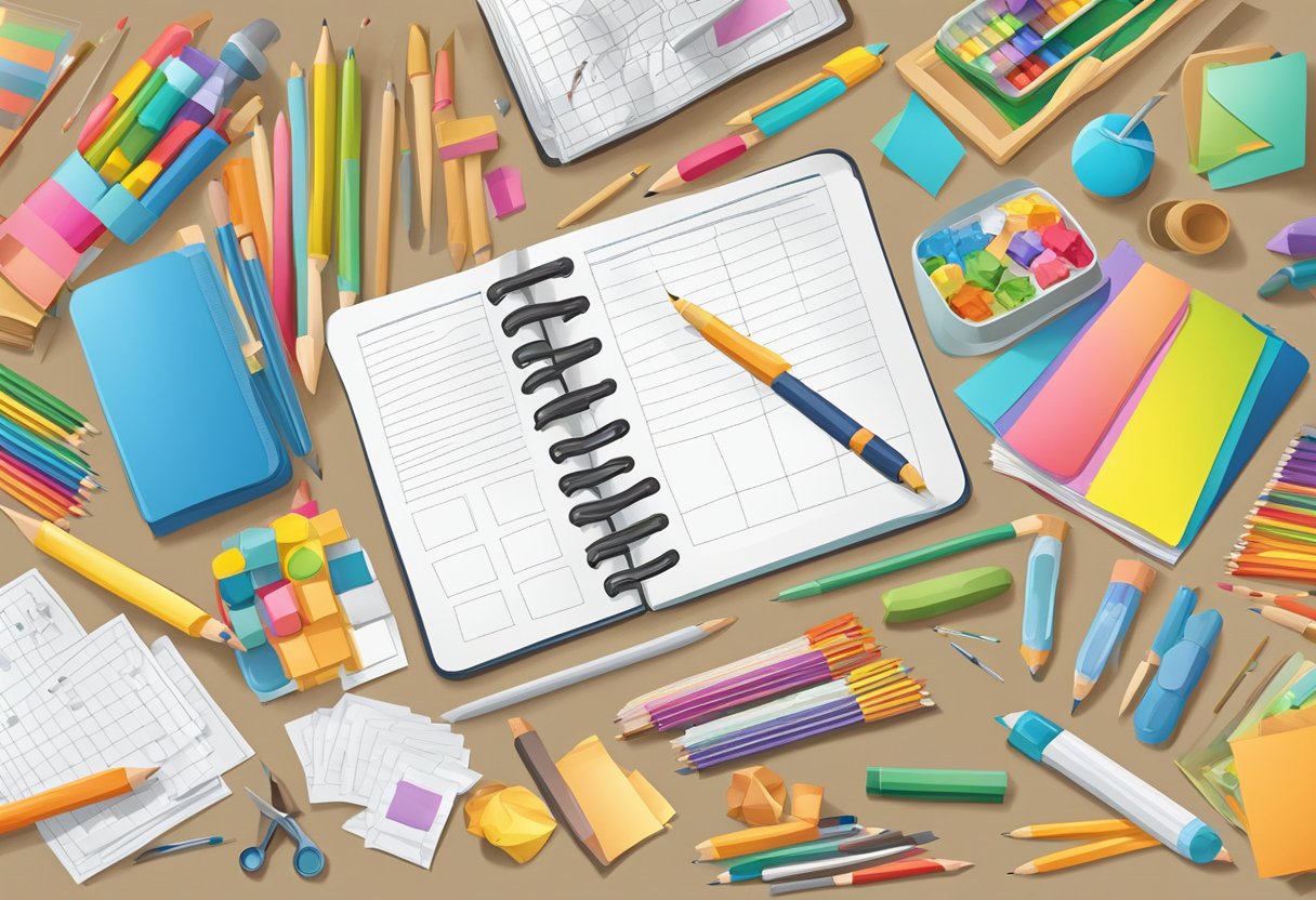 Primary Education Activity Packs: Fun Learning Resources Activity Pack LearningMole A colorful assortment of educational materials, including worksheets, flashcards, and craft supplies, arranged in a playful and inviting manner (Activity Pack)