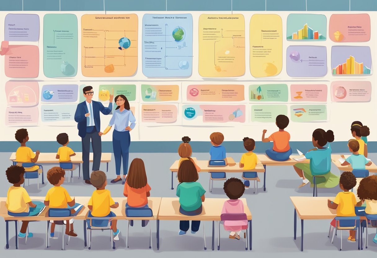 Historical Timelines for Primary School Resources: Engaging Tools for Young Learners historical timeline,primary LearningMole A colorful timeline with labeled sections and illustrations, surrounded by curious children and a teacher in a primary school classroom