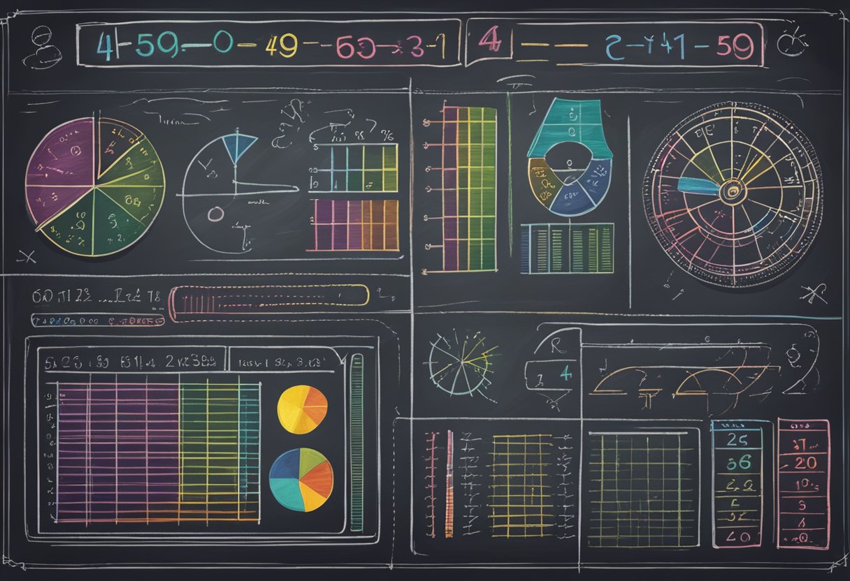Visual Resources for Teaching Fractions: Engaging Tools for Classroom Learning Visual Resources for Teaching Fractions,Teaching Fractions,resources,tools LearningMole A colorful chalkboard with various shapes divided into fractions, alongside visual aids like pie charts and number lines