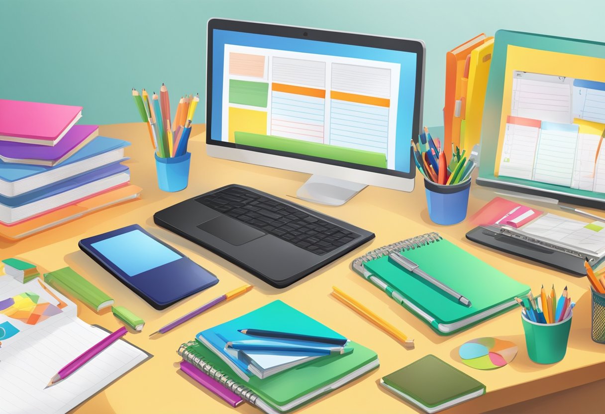 Teacher Resources for Special Educational Needs: Supporting the Learning Journey Special Educational Needs,Special Education LearningMole A teacher's desk with colorful lesson plan binders, educational materials, and assistive technology devices