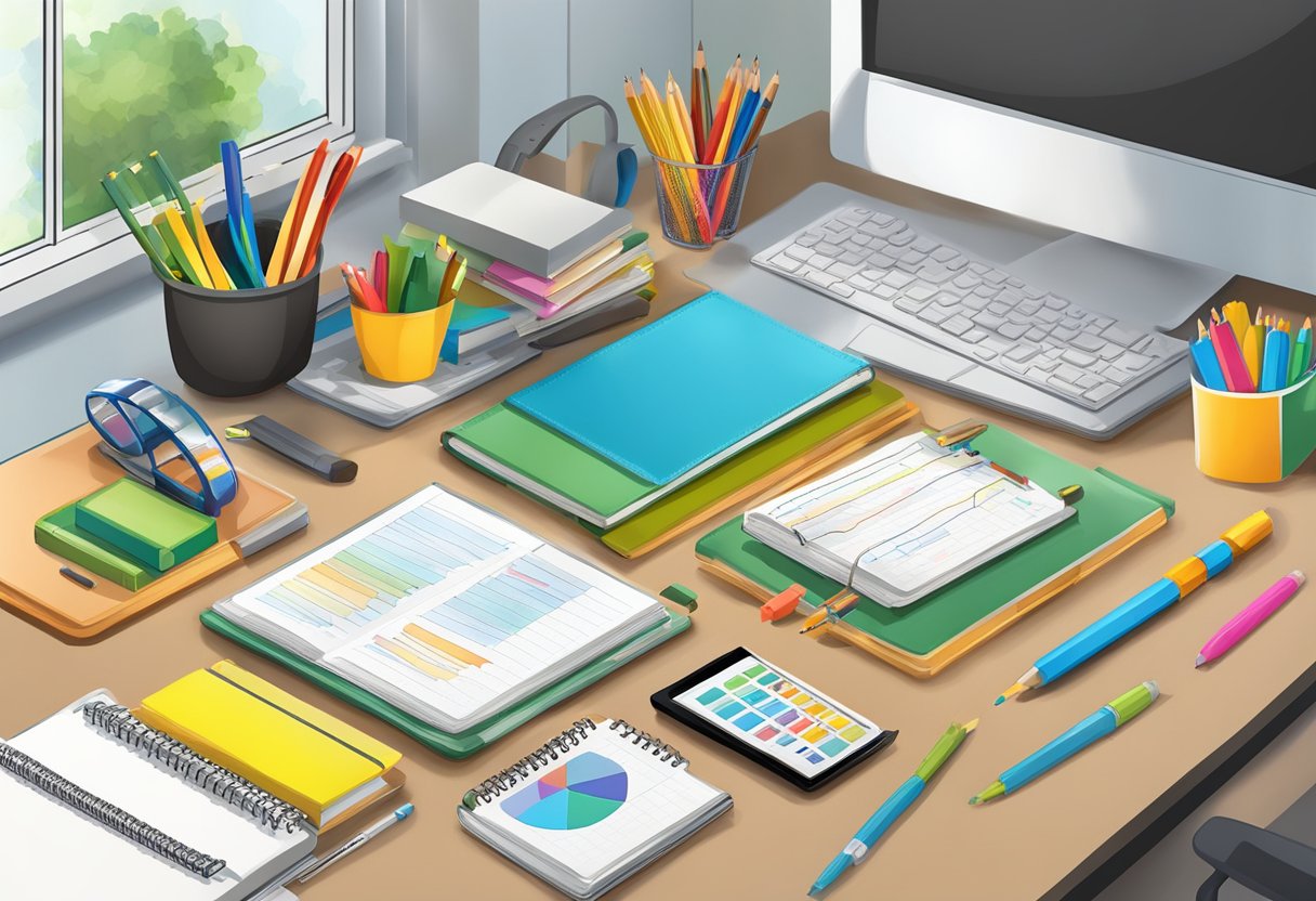 Teacher Resources for Special Educational Needs: Supporting the Learning Journey Special Educational Needs,Special Education LearningMole A teacher's desk with various educational resources and progress assessment tools for special needs students