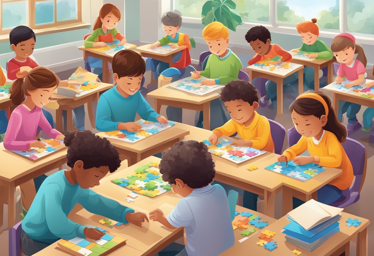 Top Educational Puzzle Resources for Classroom Engagement Educational Puzzle Resources,Educational Puzzle,puzzle-based learning,logic puzzles,puzzle resources,puzzle collection LearningMole A classroom filled with students working on colorful educational puzzles from various high-quality manufacturers and publishers