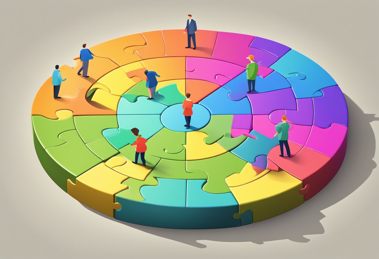 Top Educational Puzzle Resources for Classroom Engagement Educational Puzzle Resources,Educational Puzzle,puzzle-based learning,logic puzzles,puzzle resources,puzzle collection LearningMole Colorful puzzle pieces arranged in a circular rotation system, with arrows indicating movement direction. A teacher stands nearby, ready to engage students in the educational activity