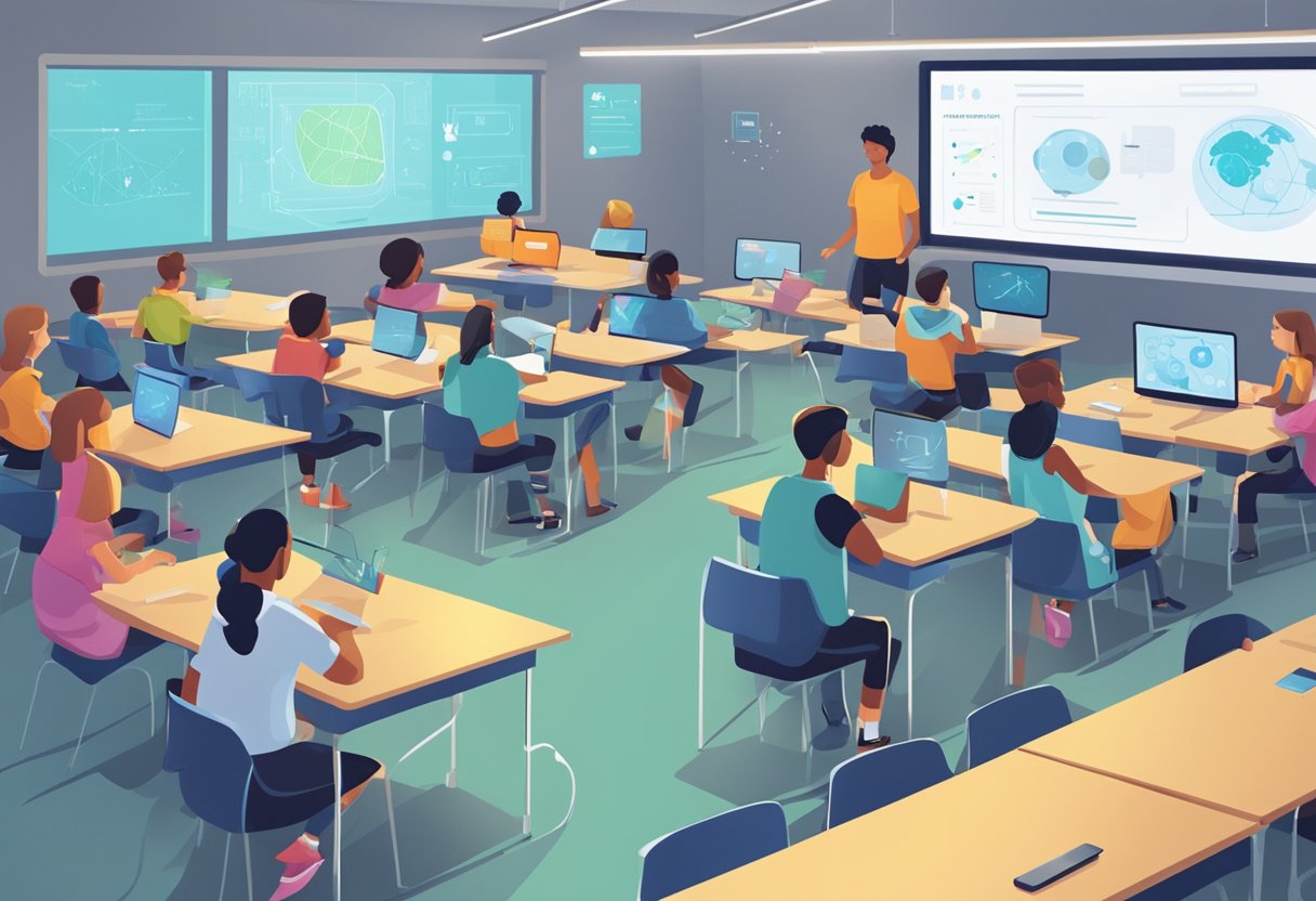 Artificial Intelligence in Education: Ethics Guide Artificial Intelligence in education,Artificial Intelligence,AI systems,Educational technology LearningMole A classroom setting with futuristic AI technology integrated into the learning environment. Students engaging with AI-powered educational tools and facing ethical dilemmas