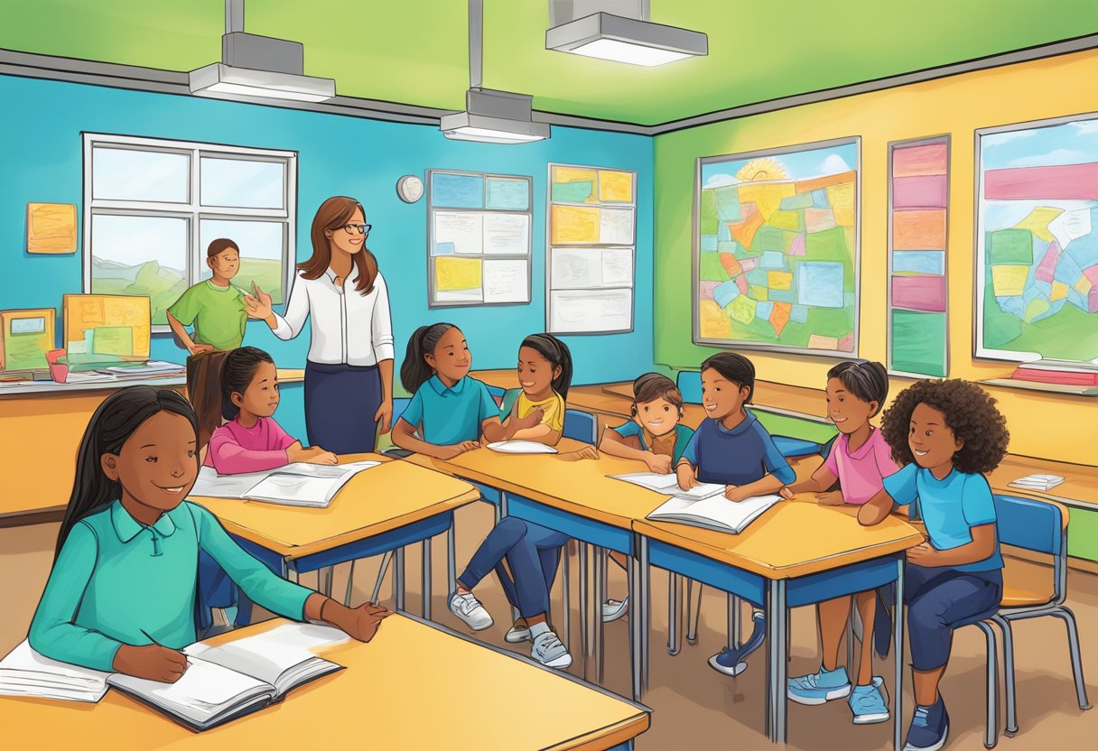 Top 10 Classroom Activities for Teaching Citizenship: Engaging Ways to Build Young Citizens citizenship LearningMole Citizenship: Students engaging in group discussions, role-playing scenarios, and collaborating on projects to learn about citizenship. A teacher facilitates the activities in a colorful and vibrant classroom setting