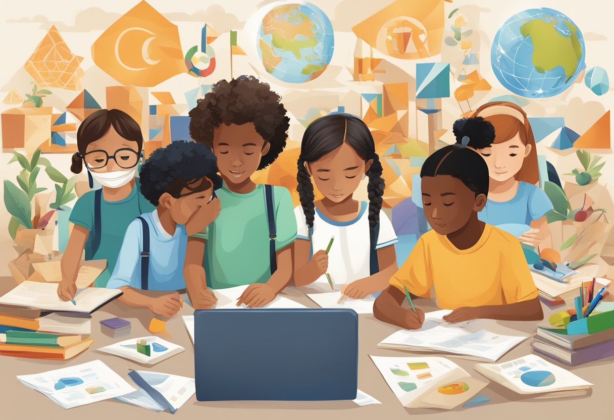 Top 10 Classroom Activities for Teaching Citizenship: Engaging Ways to Build Young Citizens citizenship LearningMole Citizenship: A diverse group of children working together on a collaborative project, surrounded by symbols of different cultures and countries
