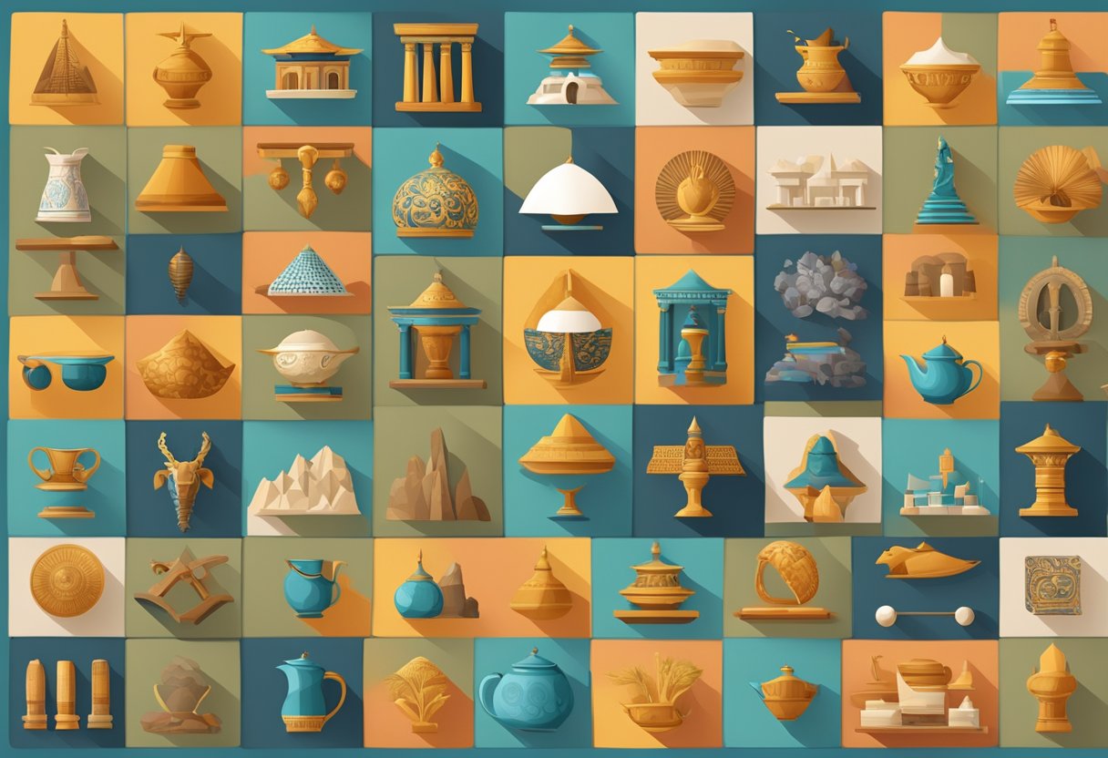 Interactive Cultural Studies Resources for Young Learners Cultural Studies Resources,Cultural Studies,Cultural awareness,Educational activities LearningMole A diverse collection of cultural artifacts and historical symbols arranged in a colorful and interactive display