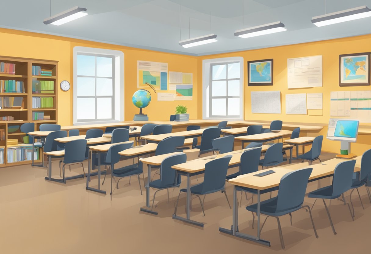 Assessment and Progress Tracking in Cultural Studies Progress Tracking in Cultural Studies,Cultural Studies LearningMole A modern classroom with digital devices and cultural artifacts displayed for assessment and progress tracking in cultural studies