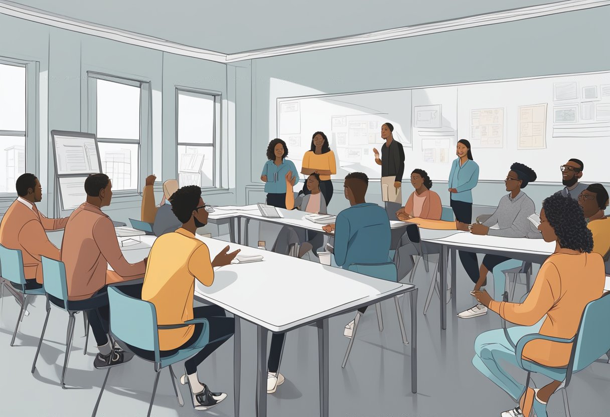 Assessment and Progress Tracking in Cultural Studies Progress Tracking in Cultural Studies,Cultural Studies LearningMole A diverse group of students actively participating in discussions, presentations, and group activities within a cultural studies classroom