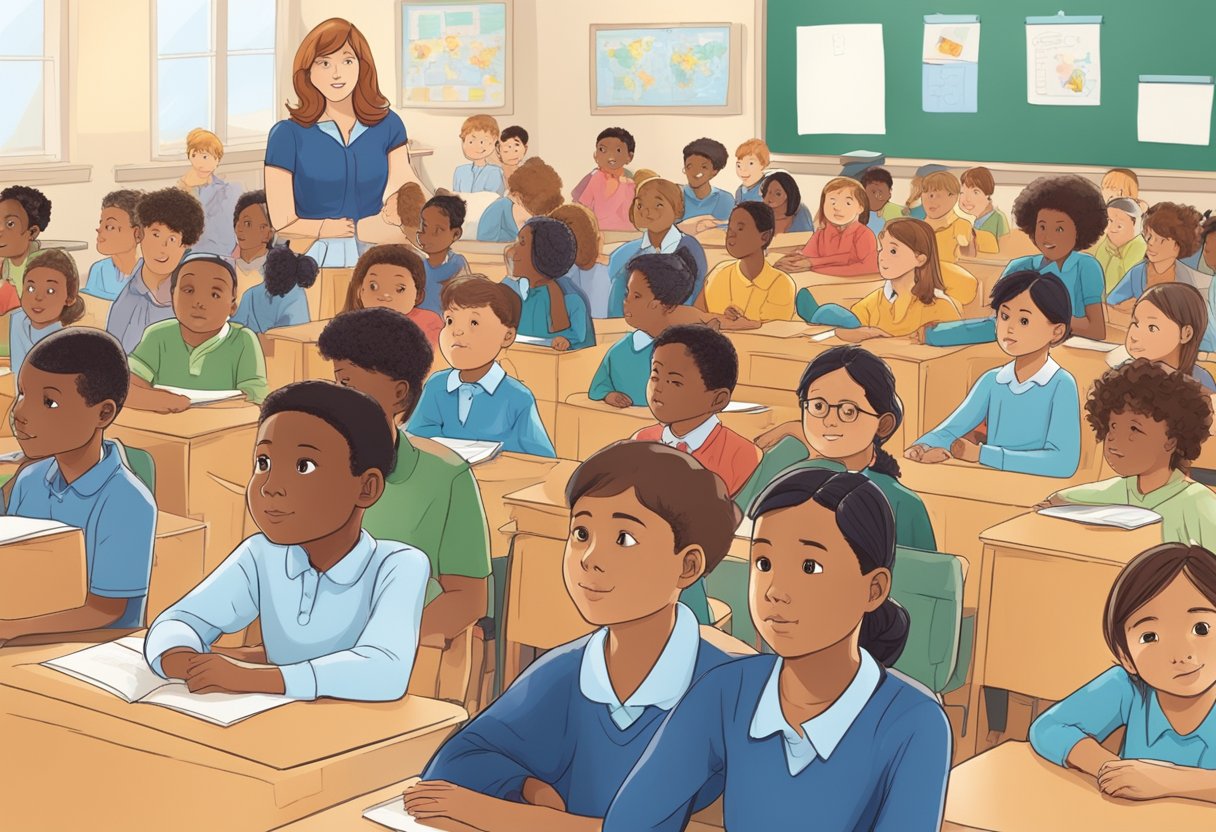 6 New Public Speaking & Presentation Techniques for Young Communicators public speaking,Presentation LearningMole A classroom filled with attentive upper primary students listening to a confident speaker at the front of the room, using engaging body language and visual aids