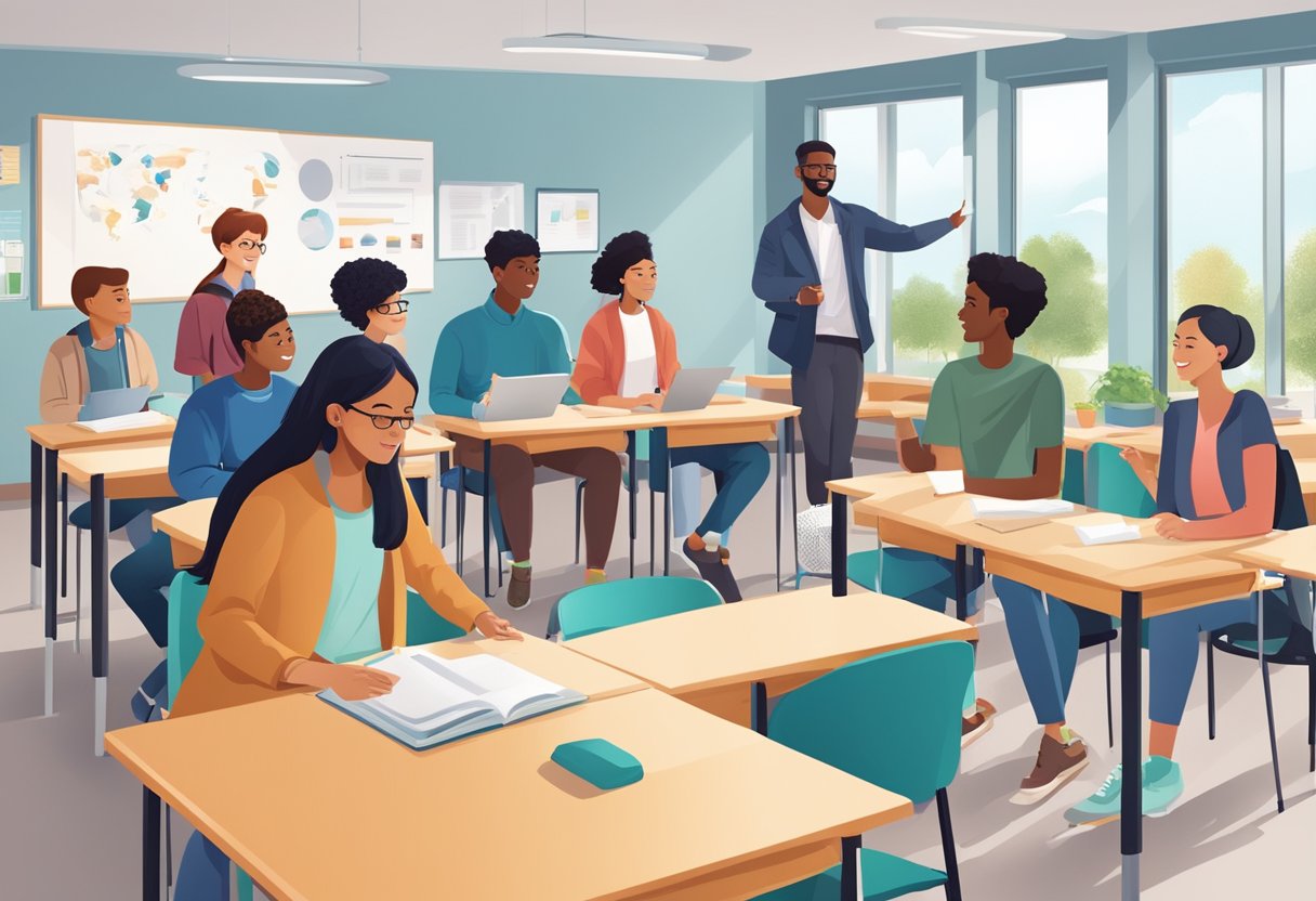 Case Studies: Successful World Languages Projects in Schools - Inspiring Examples from UK Classrooms World Language,languages LearningMole World Language: A diverse group of students engage in interactive language learning activities in a modern classroom setting