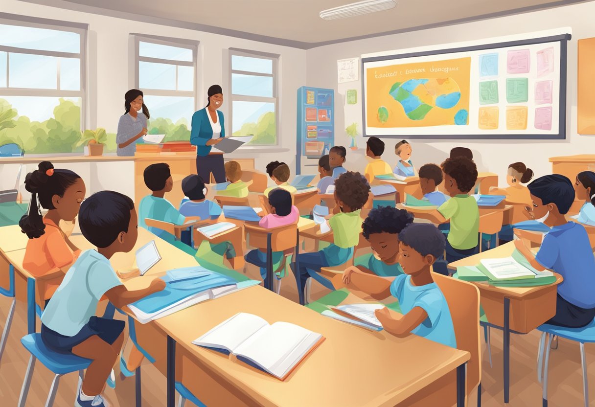 Case Studies: Successful World Languages Projects in Schools - Inspiring Examples from UK Classrooms World Language,languages LearningMole World Language: A diverse classroom with students engaging in language activities, using visual aids and technology to support their bilingual education