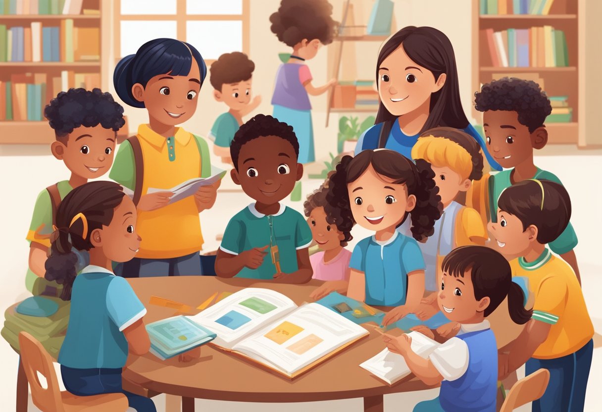 Case Studies: Successful World Languages Projects in Schools - Inspiring Examples from UK Classrooms World Language,languages LearningMole World Language: A diverse group of children engage in language activities, surrounded by cultural symbols and educational materials