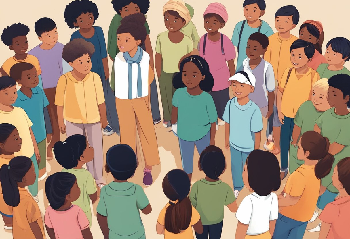 Comprehensive Guide to Public Speaking and Presentation for Primary Students public speaking,presentation LearningMole A diverse group of children of various ethnicities and backgrounds engage in a lively discussion while standing in a circle, demonstrating inclusivity and cultural awareness