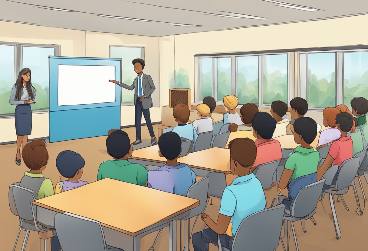 Fun Tips for Interactive Public Speaking and Presentation Resources public speaking,presentation LearningMole A group of young learners participate in a public speaking and presentation activity, providing and receiving feedback in a collaborative and interactive setting