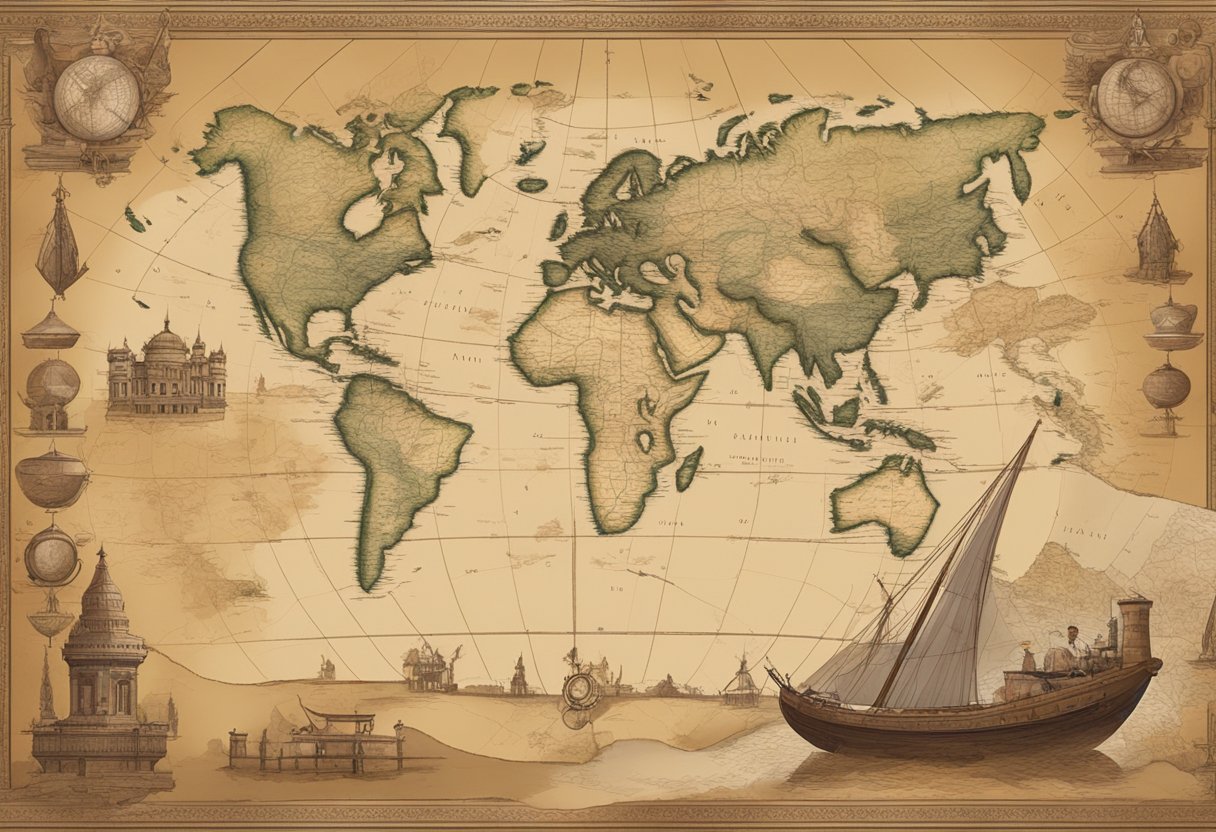 Comprehensive Guide to Ancient History for Primary Students Ancient History,History LearningMole Ancient History: An ancient scroll with faded illustrations, surrounded by artifacts and maps from different civilizations