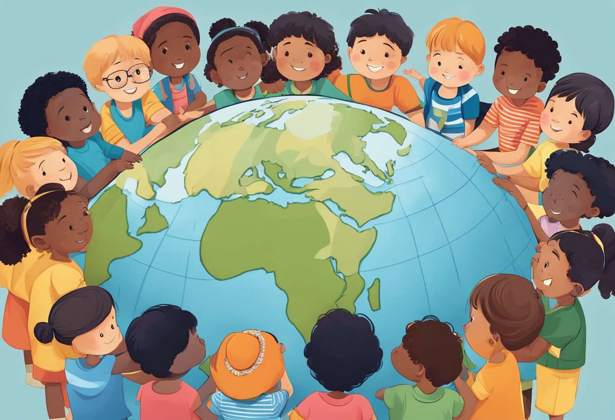 Comprehensive Guide to Global Issues for Primary Students global issues,awareness,Primary students LearningMole A diverse group of children from around the world gather around a globe, pointing to different countries and discussing global issues
