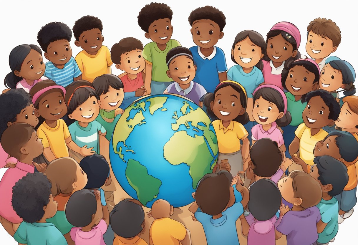 Interactive Global Issues Resources: Engaging Young Minds in World Challenges Global Issues,resources LearningMole A diverse group of children from around the world gather around a globe, eagerly engaging with interactive educational resources