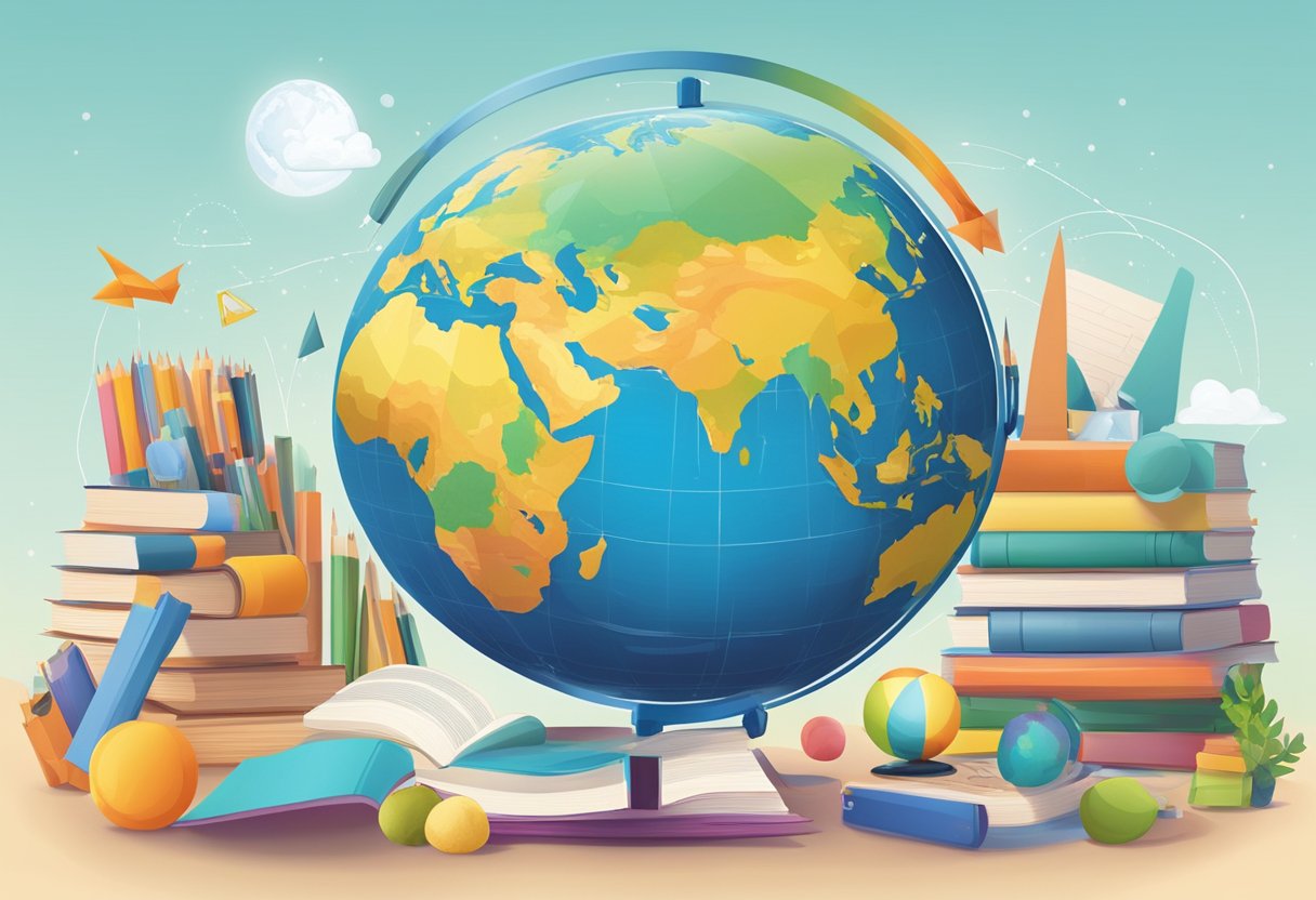 Interactive Global Issues Resources: Engaging Young Minds in World Challenges Global Issues,resources LearningMole A colorful globe surrounded by diverse educational materials and interactive resources, capturing the attention of young learners