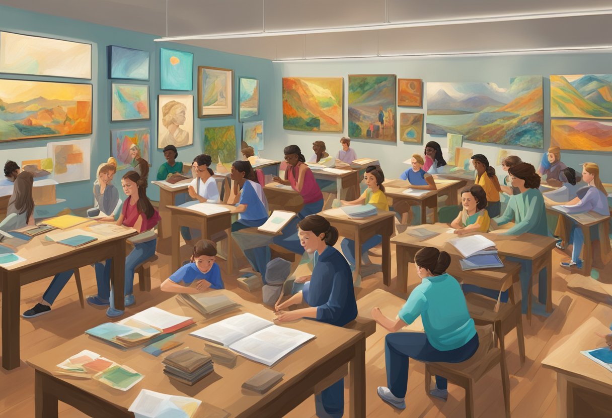 Case Studies: Successful Art History Projects in Schools art history project,school LearningMole A classroom filled with students engaged in hands-on art history projects, surrounded by colorful paintings and sculptures