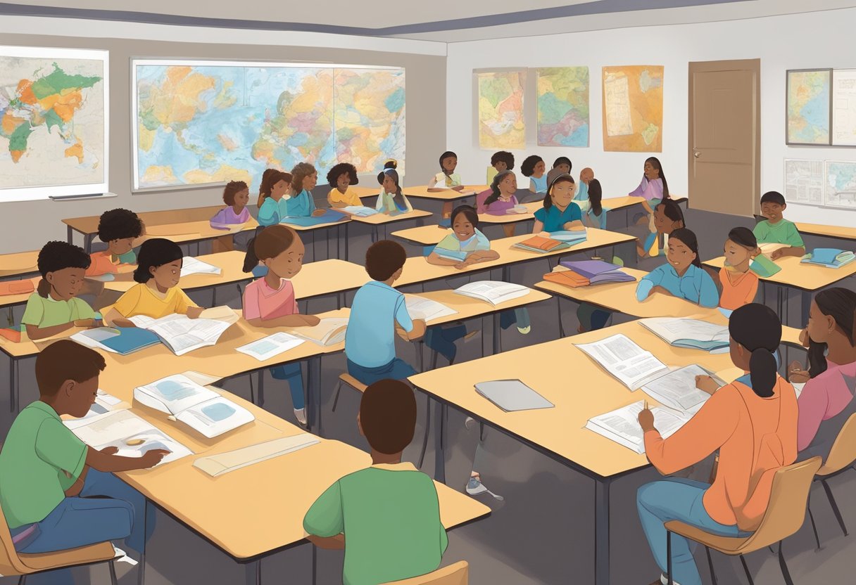 Top 10 Classroom Activities for Teaching Cultural Studies teaching cultural studies,classroom LearningMole A classroom filled with diverse cultural artifacts, maps, and books. Students engaged in group discussions and hands-on activities