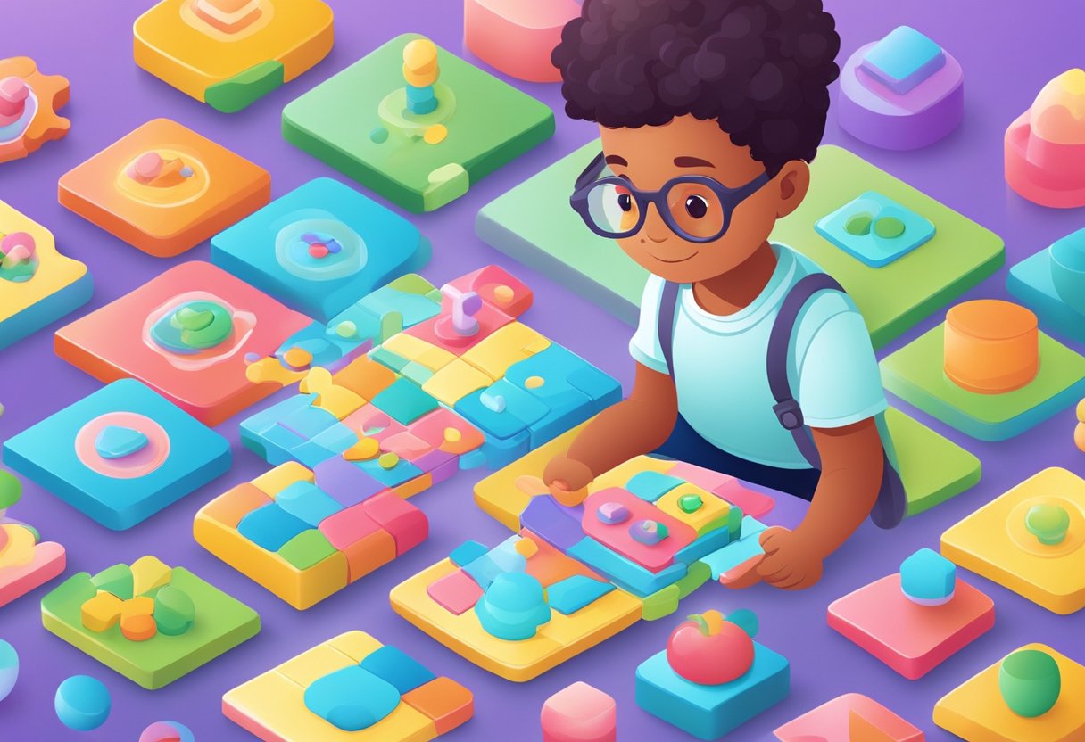 Choosing Educational AI Apps for Children: A Parent's Guide AI App,AI in education,education LearningMole Educational AI Apps for Children: A child using an educational AI app with colorful, interactive puzzles and games to enhance cognitive skills