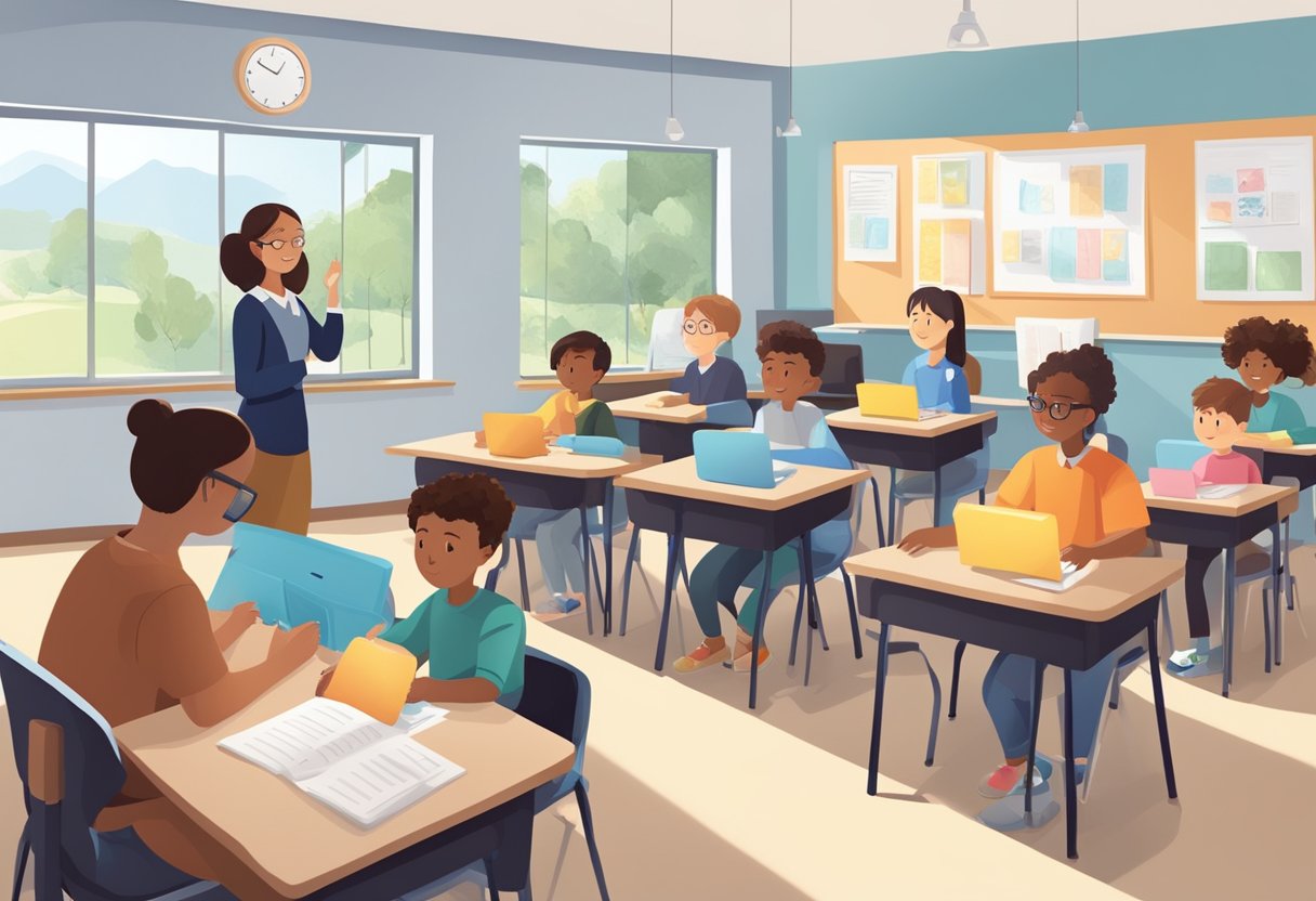 AI Solutions for Special Educational Needs: Tailoring Tech for Inclusive Learning Special Education,Special Needs LearningMole A classroom setting with a teacher and students using AI tools for learning, with a focus on supporting special educational needs