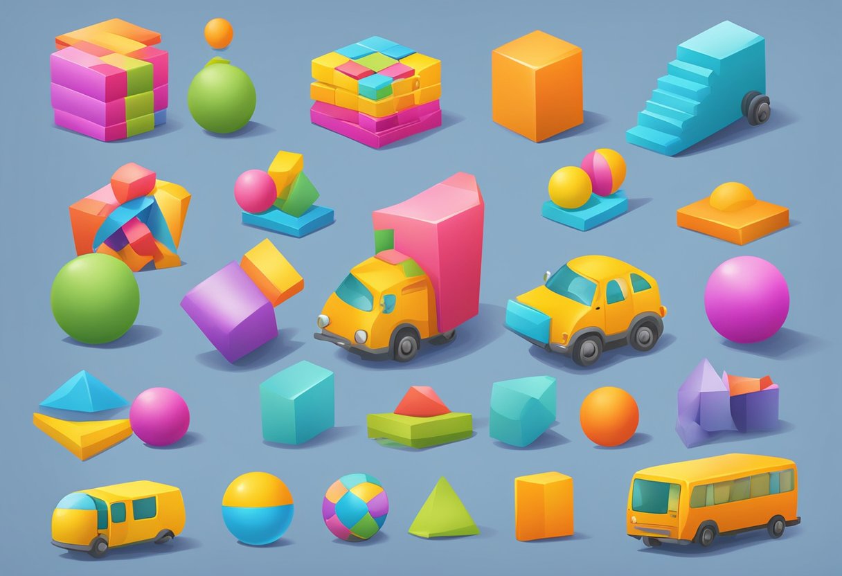 Multiplication table: A group of colorful, animated objects arranged in a playful and engaging manner to illustrate multiplication word problems