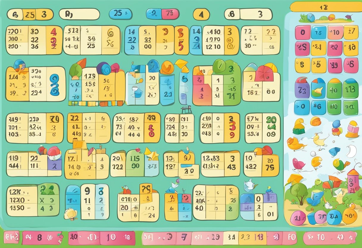 Multiplication table: A colorful worksheet with multiplication tables and fun activities