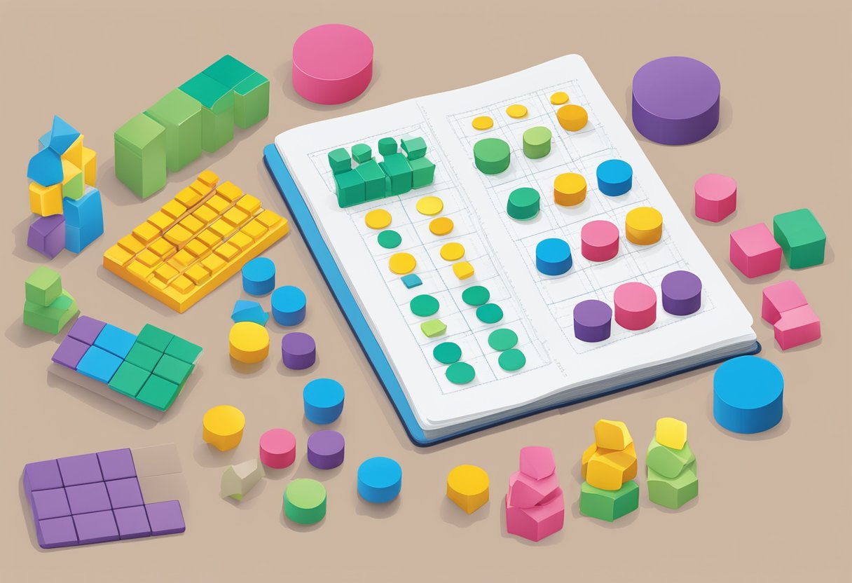 Guide to Teaching Fractions and Decimals: Simple Steps for Primary School Teachers Fractions LearningMole A colorful array of fraction and decimal manipulatives arranged on a table with a guidebook open to a page on computational skills